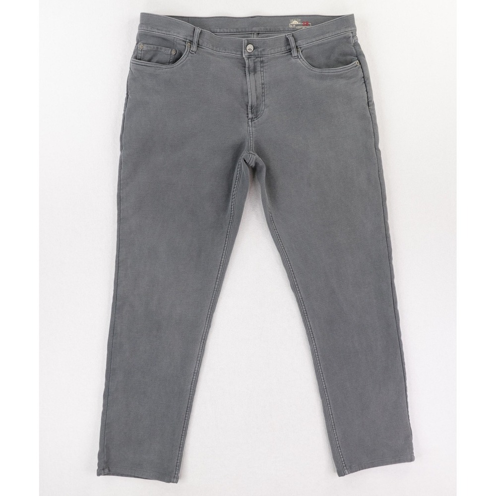 Faherty Stretch Terry 5-Pocket Pant Mens 38 (Fits 37x30) Gray Stretch Denim
